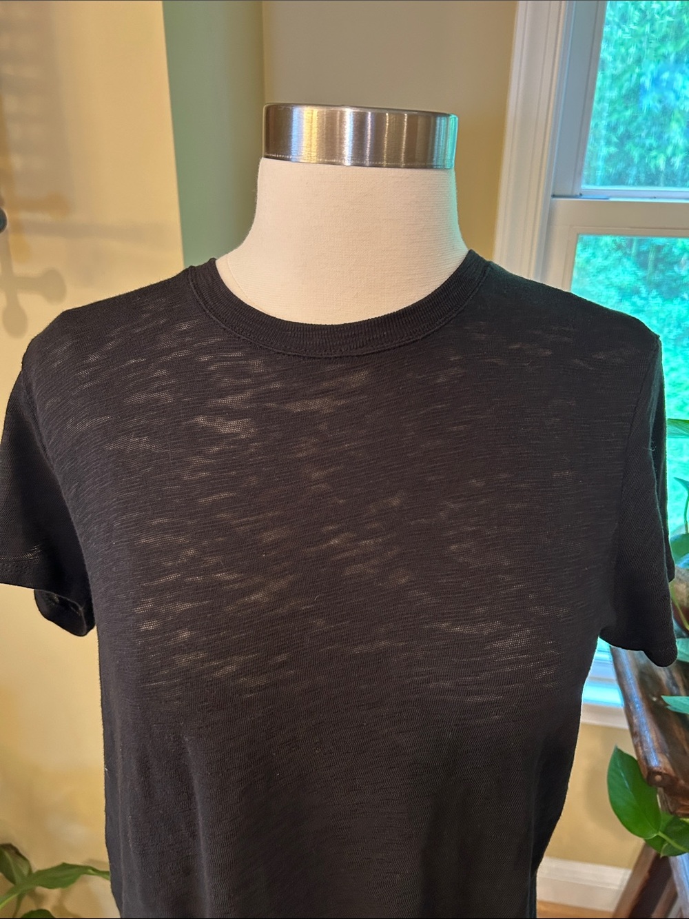 ATM Women’s Short Sleeve Slub Jersey Schoolboy Crew Neck Tee Black M - Picture 7 of 16